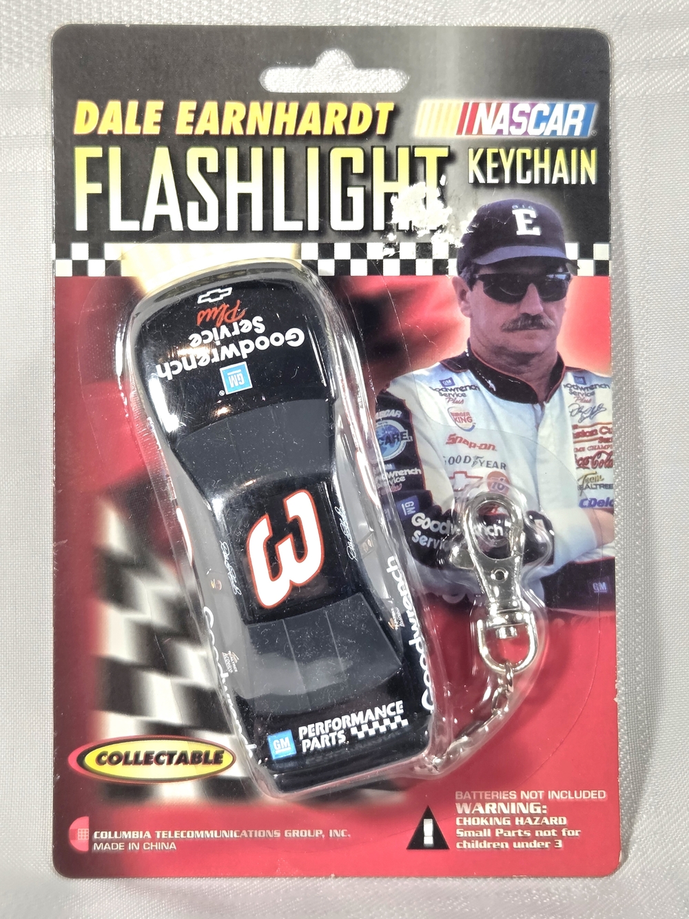 Nascar Dale Earnhardt Black & Red Die-Cast Flashlight Keychain